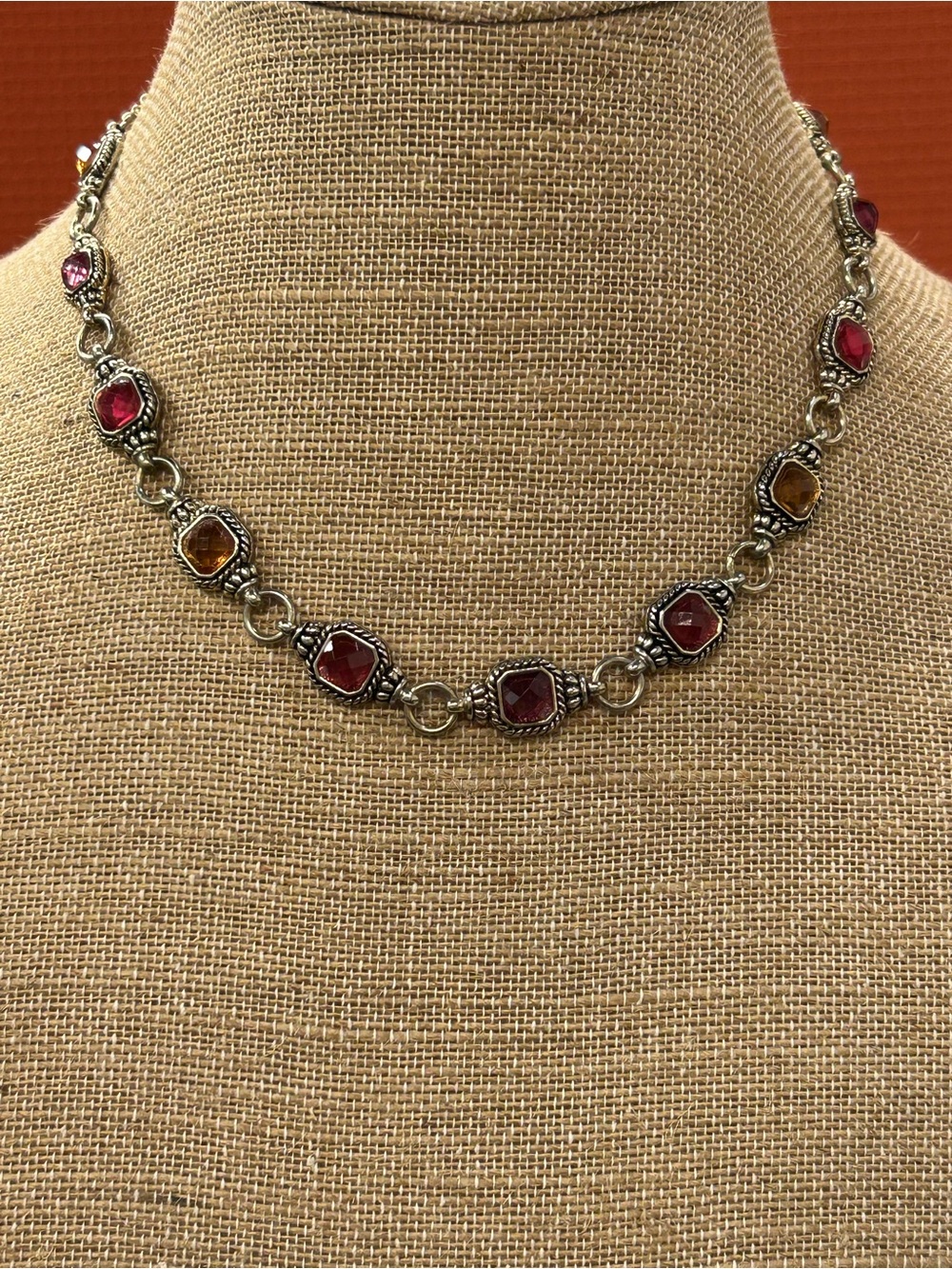 Vintage Napier warm tone jeweled necklace